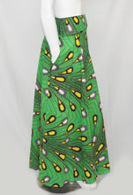 Load image into Gallery viewer, Green Tear Drop Floor Length Maxi Skirt On Dutch Hollandaise Prints
