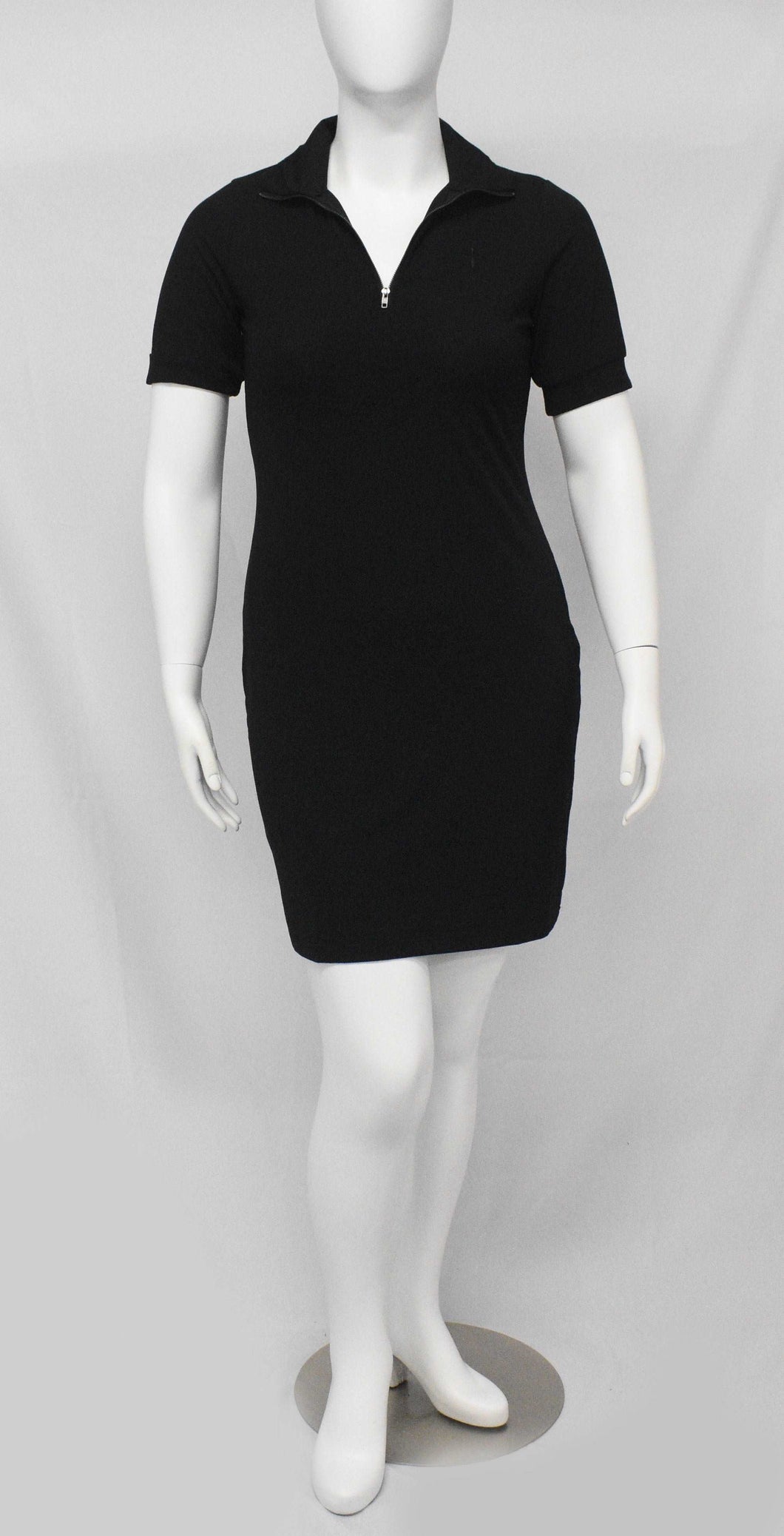 Fat Melting Sporting Gown Collar Shaper Dress- Black