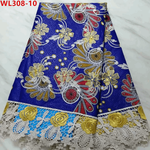 Net Blue  Embroidered Super Lace 5 Yards