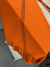 Load image into Gallery viewer, Women&#39;s Orange V Neck Long Sleeve Dress

