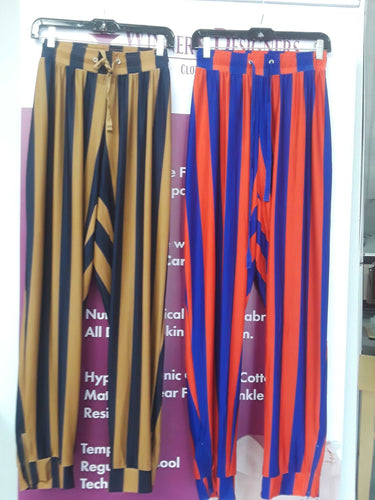 Long Work Pant for Woman with Eccentric Stripe Design