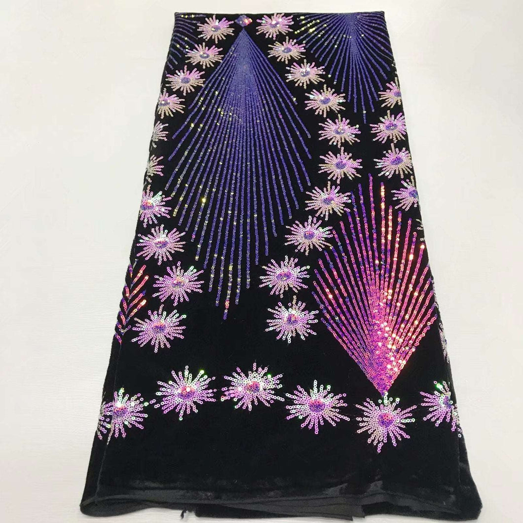 Multi Colored Embroidery Designed English Silk