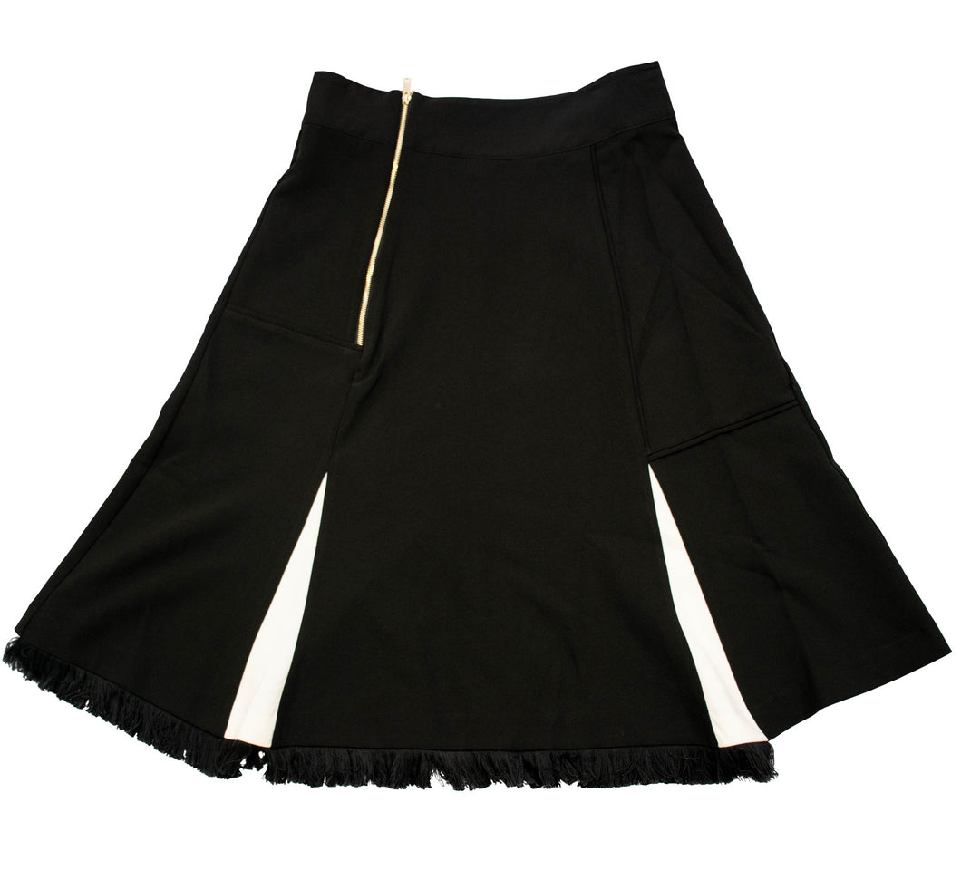 UV Sheild Black Skirt With White Contrast-Above knee length