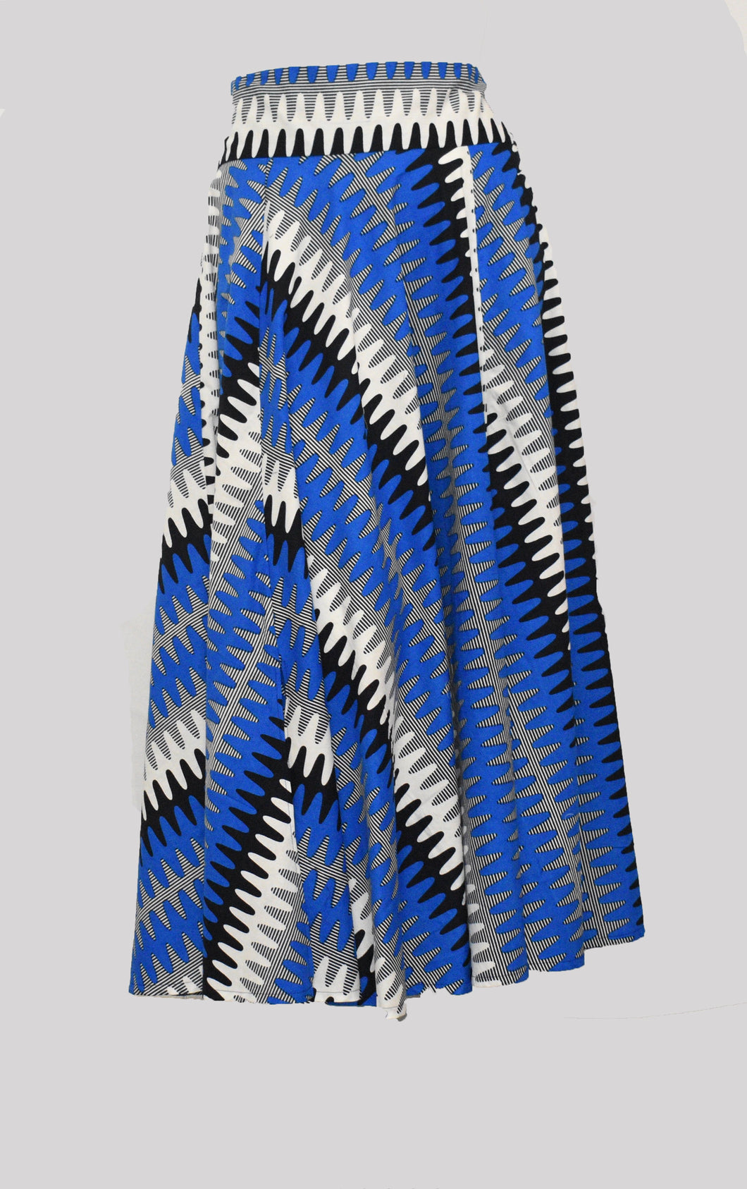 Royal Blue Garden Floor Length Maxi Skirt Original  Dutch Printed Fabric