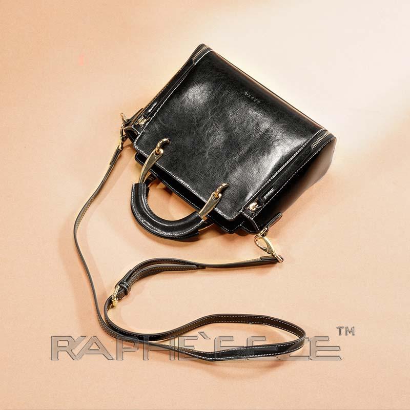 Classic Leather Black Color Mini Sized Handbag