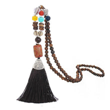 Load image into Gallery viewer, Women&#39;s Retro Ethnic Style Handmade Beaded Pendant Necklace - Brown Tassel

