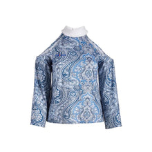 Load image into Gallery viewer, Paisley Cold Shoulder Bat Wing Top
