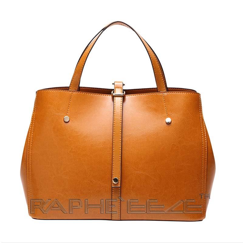 Mini Size Tote Handbag Purses Leather Brown Color