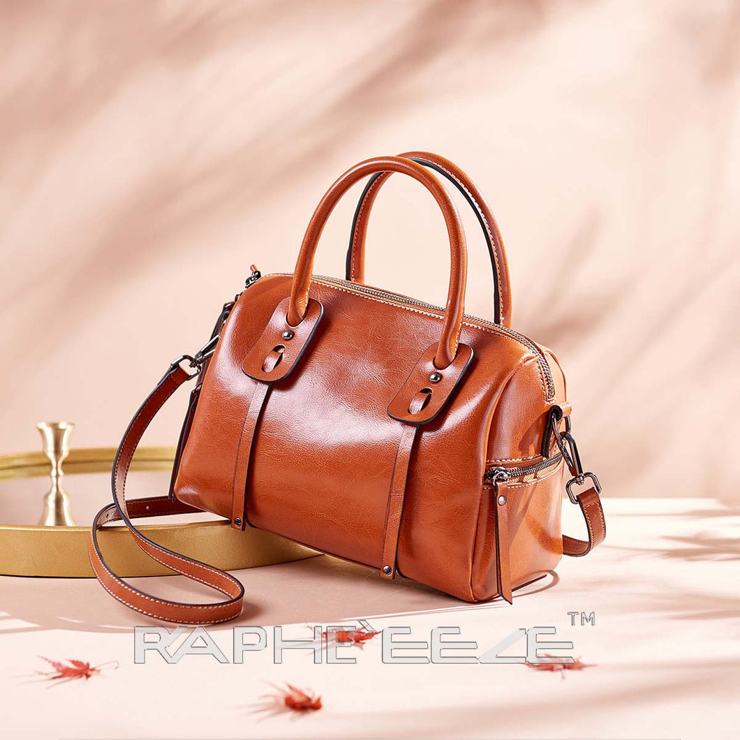 Mini Classic Tote Handbag for Woman - Leather Brown
