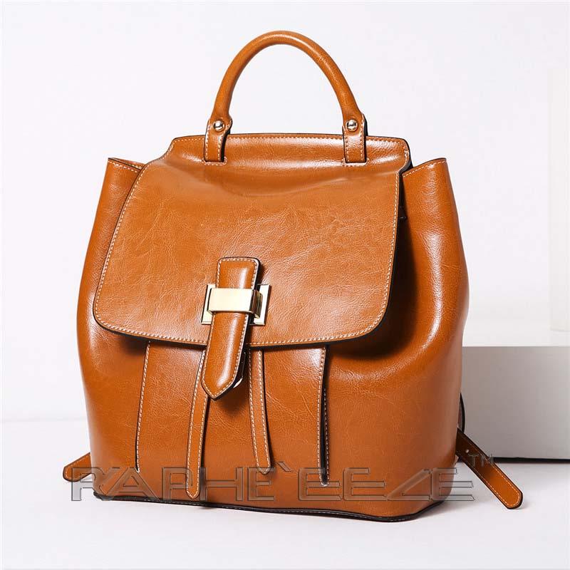 Classic Leather Brown Tote Bag for Woman-Mini Handbag
