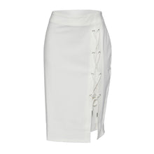 Load image into Gallery viewer, American Slide Lace White Knee Skirt
