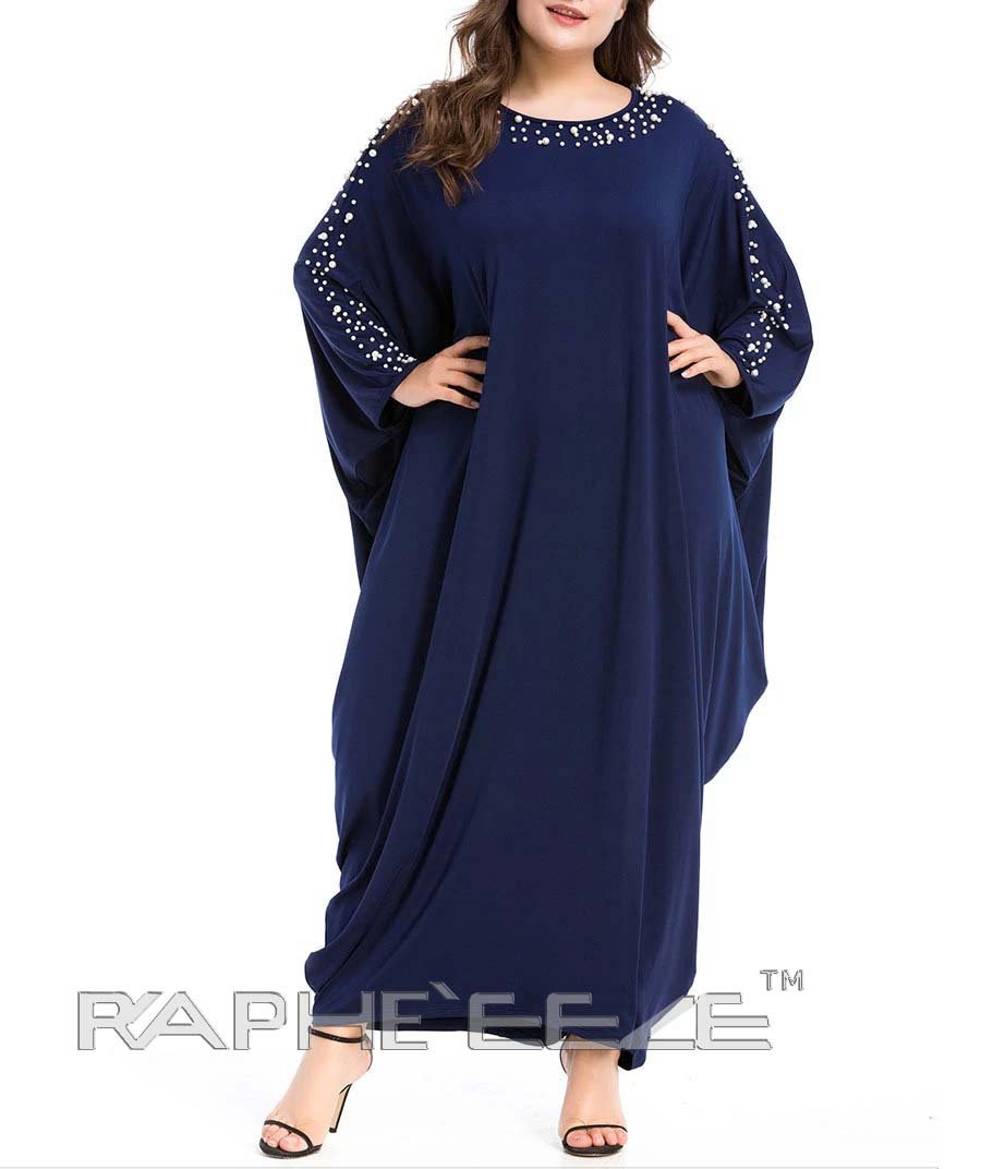 Long Party Gown Maxi Style Navy Blue Color  -
