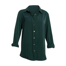 Load image into Gallery viewer, Long Sleeve Ladies Elastane Soft Cotton Dress Shirt-Hunter Green
