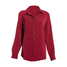 Load image into Gallery viewer, Long Sleeve Ladies Elastane Soft Cotton Dress Shirt-Burgandy Red
