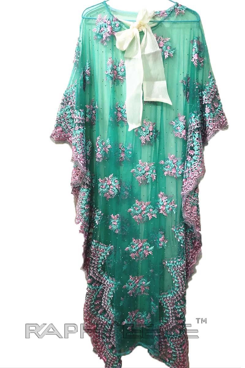 Leaf Green Caftan Long Maxi Gown