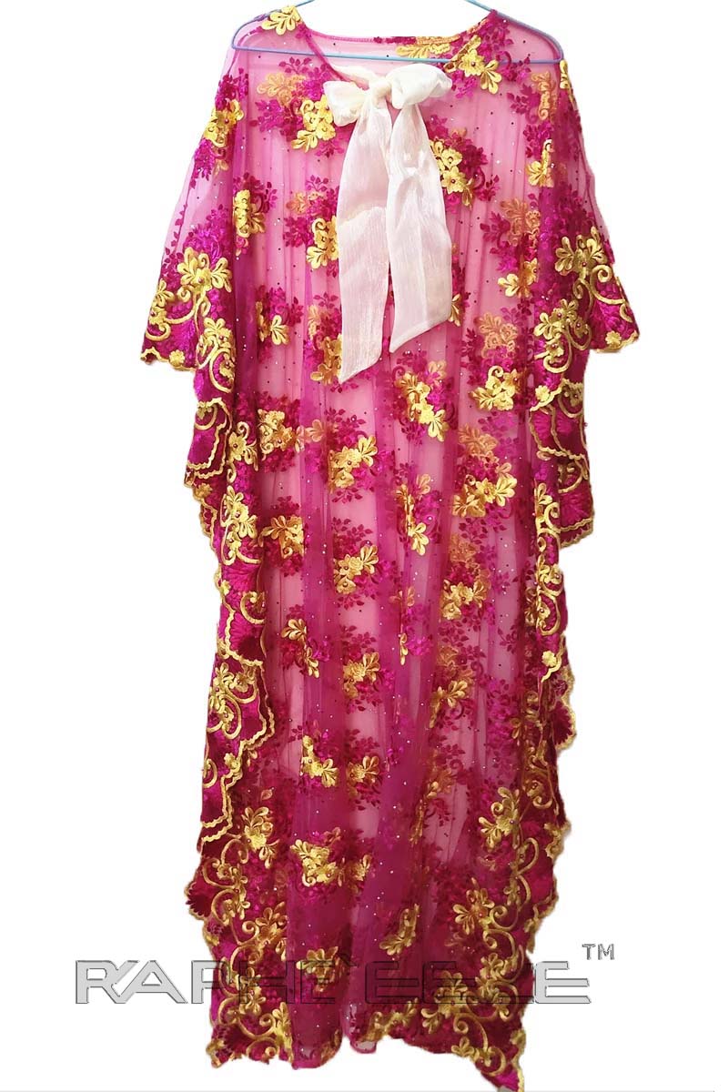 Soft Pink Maxi Caftan Lace Gown