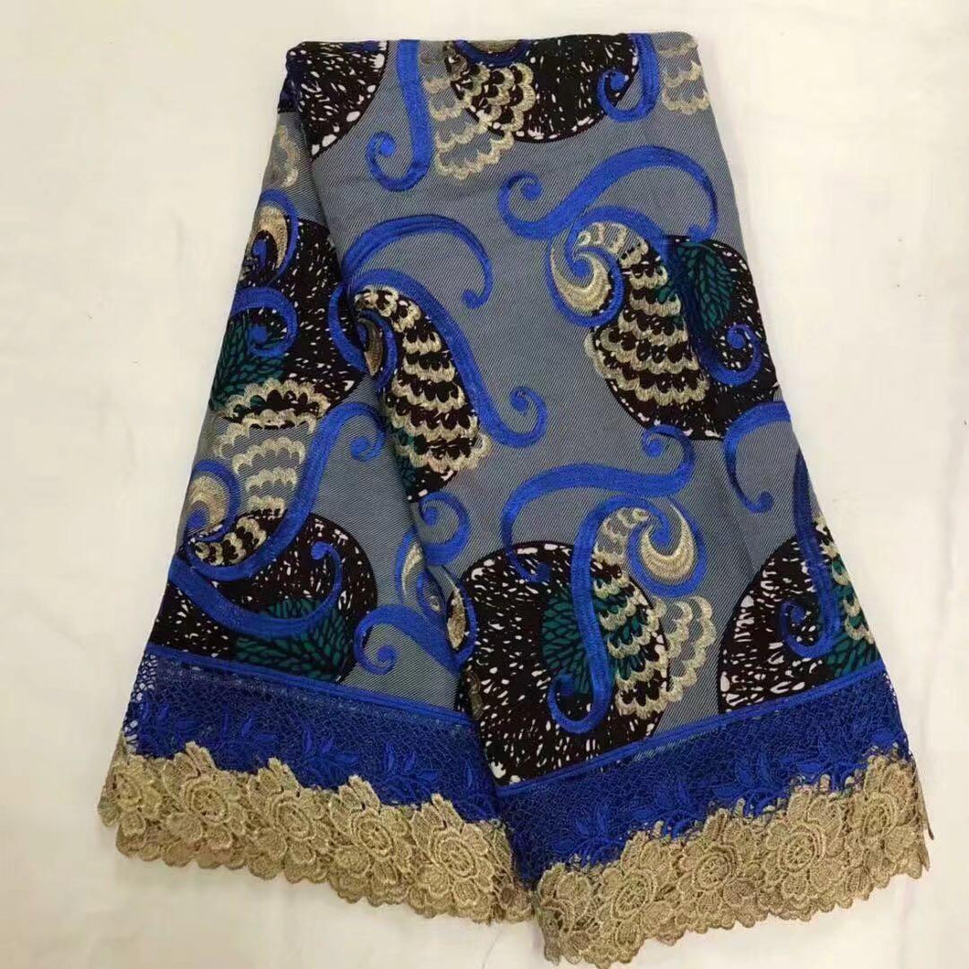 Unique Designed Beautiful Original Swiss Cotton Laces - Blue Color