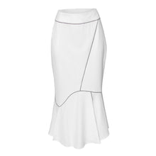Load image into Gallery viewer, Long Calf Length Skirt-Curved Angle White
