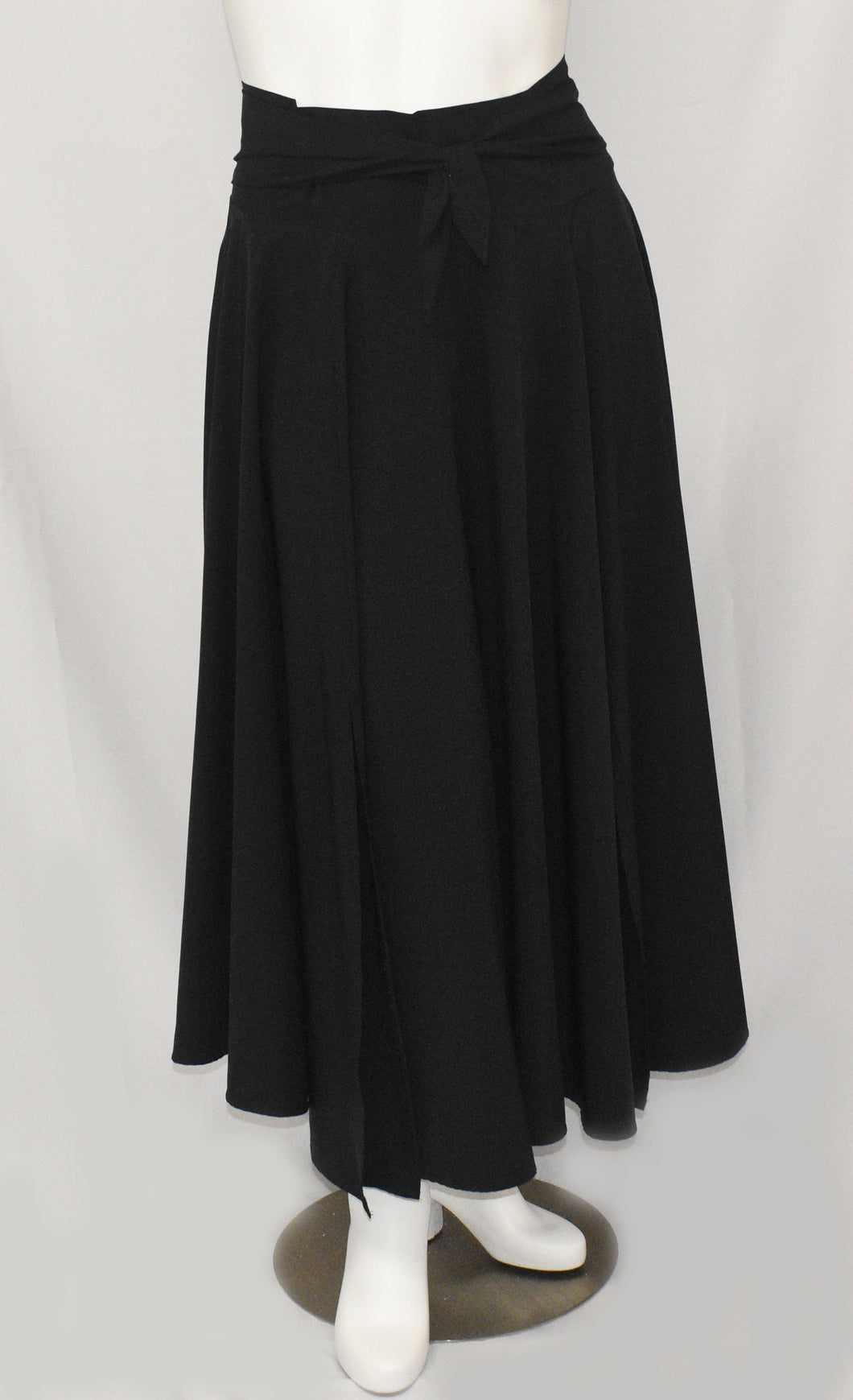 Royal Black Polyester Floor Length Maxi Skirt