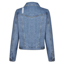 Load image into Gallery viewer, Long Sleeve Faded Denim Jacket Vintage Coat Style for Women
