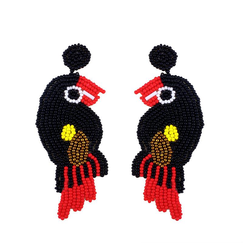Parrot Beaded Creative Colorful Dangle Earrings For Women's