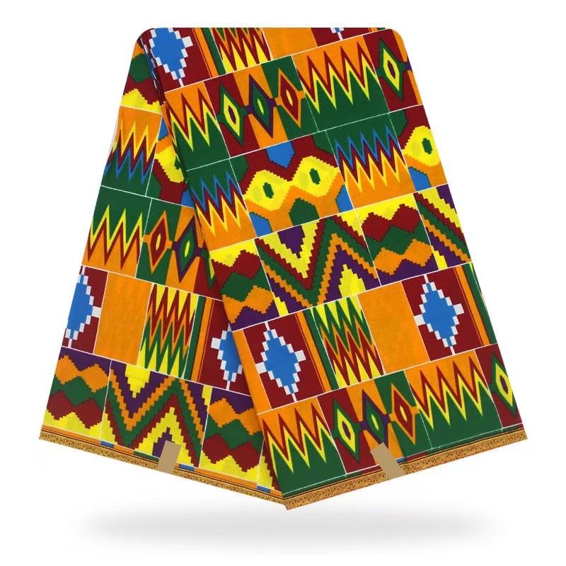 Ghana Zulu African Tribal Printed Cotton Wrapper Fabric Imported