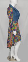 Load image into Gallery viewer, Royal Kente African Trendy With Denim Contrast Dutch Wax Printed Hollandaise Suit
