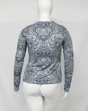 Load image into Gallery viewer, Rapheeze Blue Paisley Designer Bodycon Top
