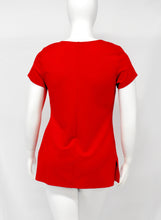 Load image into Gallery viewer, Soft Red Round Neck Comfy Cotton Spandex Top By Rapheeze
