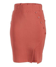 Load image into Gallery viewer, English Italian Half Button Marsala V-Skirt
