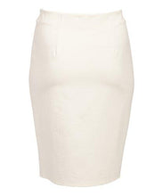 Load image into Gallery viewer, Rapheeze Italian Knee Length Skirt White &amp; Black Contrast-Trim Zipper Pencil Skirt
