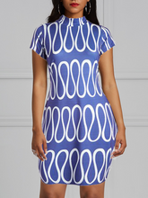 Load image into Gallery viewer, Wavy Short Sleeve Bodycon Dress-All Sizes to Plus Size
