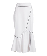 Load image into Gallery viewer, Long Calf Length Skirt-Curved Angle White

