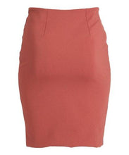 Load image into Gallery viewer, Rapheeze Italian Knee Length Skirt Marsala &amp; Black Contrast-Trim Zipper Pencil Skirt
