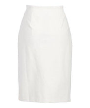 Load image into Gallery viewer, Rapheeze White Contrast-Trim Asymmetrical Pencil Skirt - Women
