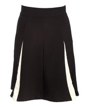 Load image into Gallery viewer, Calf Length Black Midi Skirt with White Stripe -
