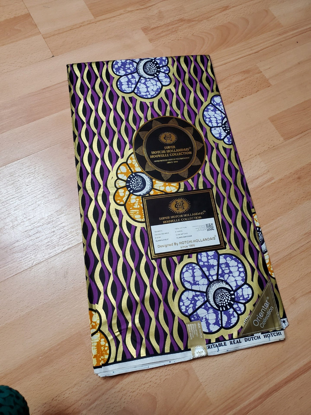 Purple, Black & Yellow Color Printed Designed Original Fabrics