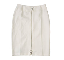 Load image into Gallery viewer, Rapheeze White Front Zip Knee Skirt
