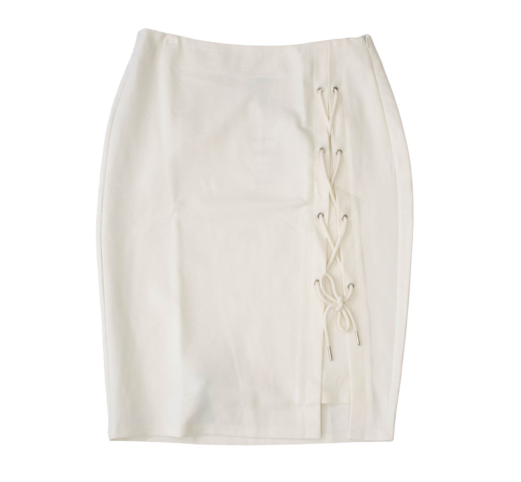 Rapheeze ABCG Mini Knee Length White Personality Skirt
