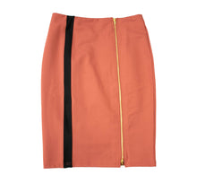 Load image into Gallery viewer, Rapheeze Italian Knee Length Skirt Marsala &amp; Black Contrast-Trim Zipper Pencil Skirt
