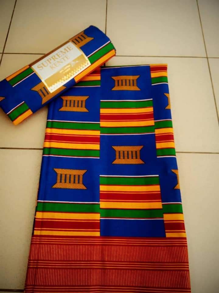 A Blue Colored Beautiful Designed African Cotton Wrapper Prints