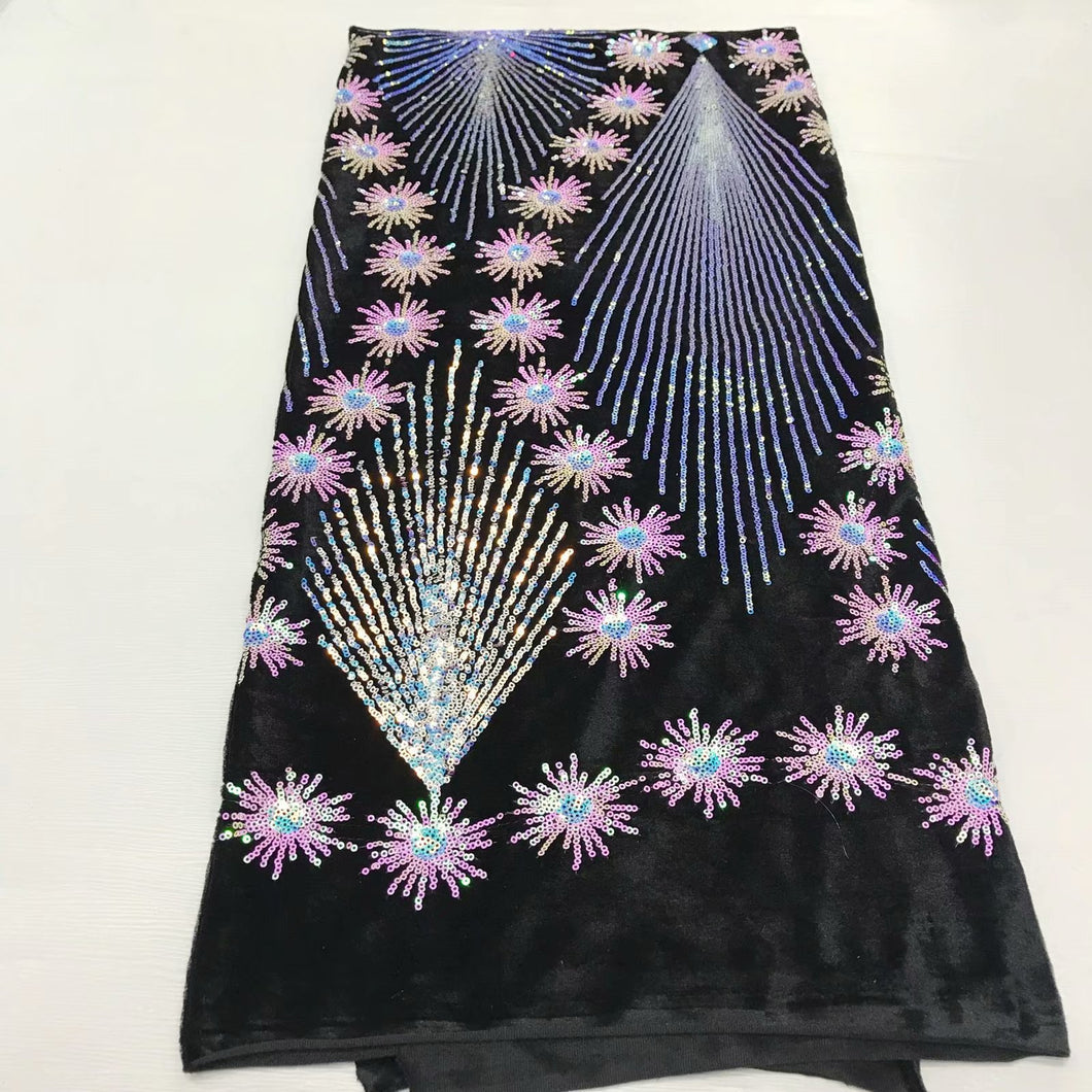 Stylish Embroidery Designed English Silk Cord Laces - Black Color
